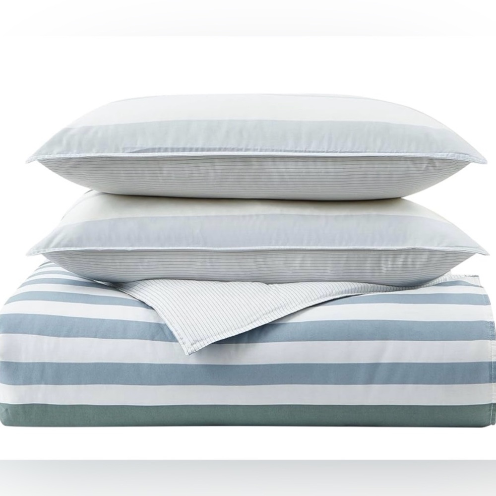 Nautica Lansier Cotton Grey Duvet Cover Set QUEEN - Picture 5 of 11
